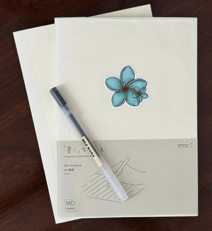 Blue Lagoon Plumeria Sticker