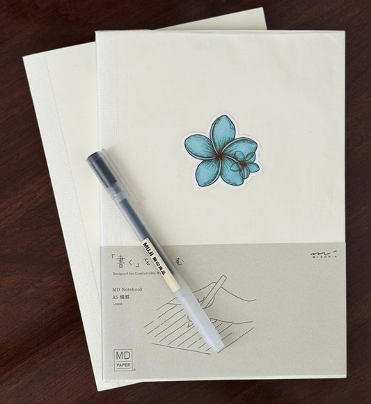 Blue Lagoon Plumeria Sticker