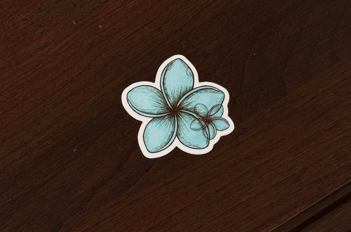 Blue Lagoon Plumeria Sticker