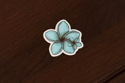Blue Lagoon Plumeria Sticker